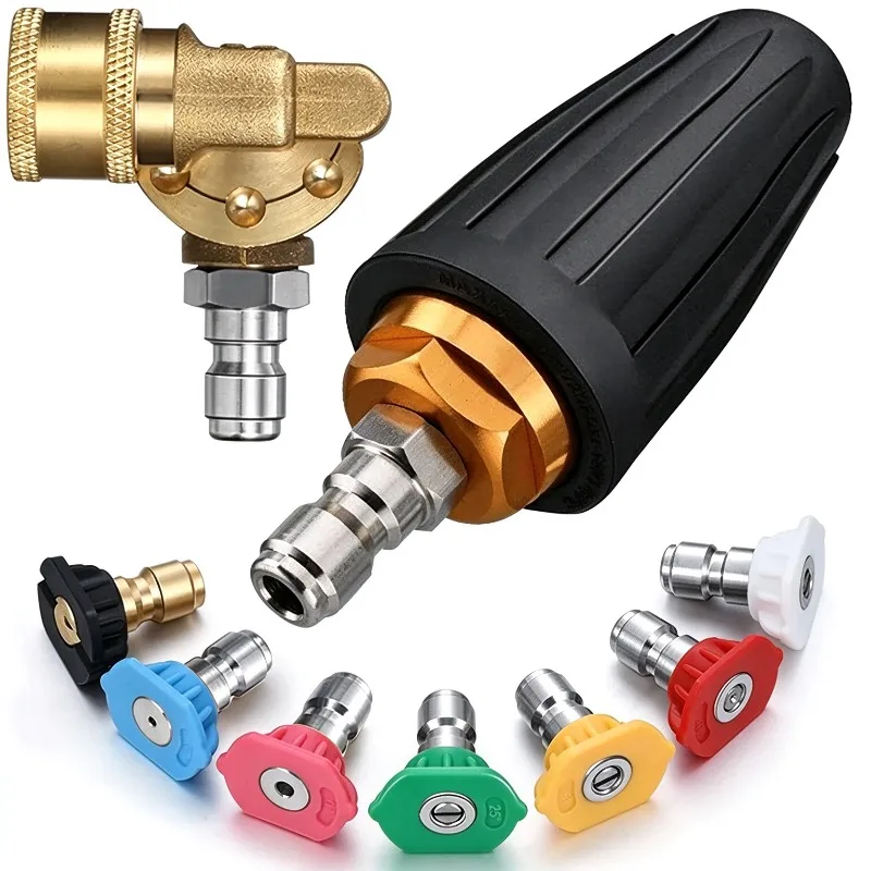 for 360-degree lotus rotating nozzle connected to high pressure cleaner ceramic core cleaning lotus nozzle 1/4 quick plug