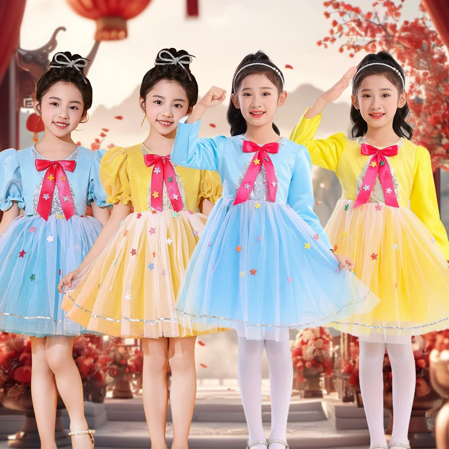 

2026 Modern Dance Dress Girls Lyrical Contemporary Freestyle Ballroom Dance Costume Girls Kids Stage Wear Festival Celebration
