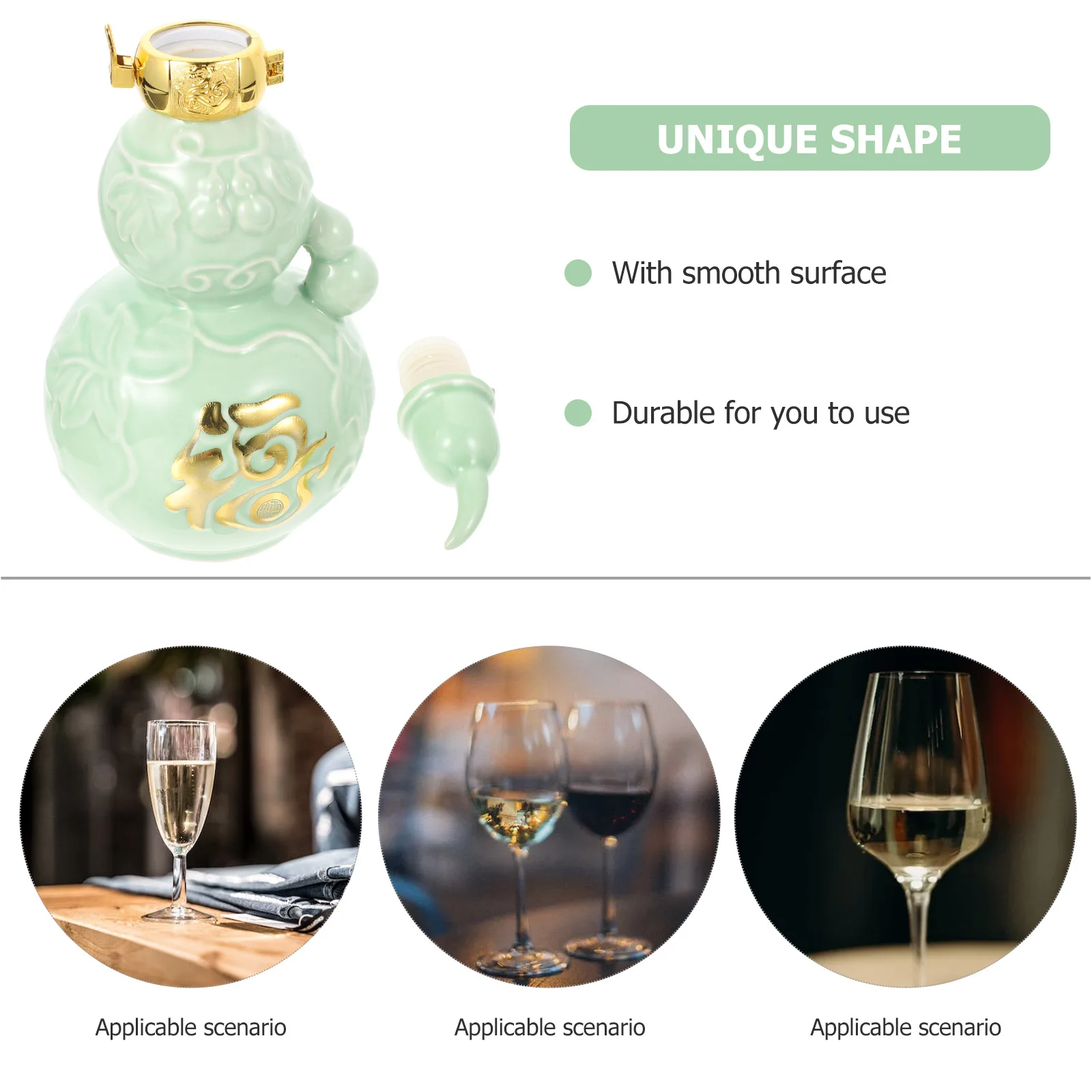 

Portable Ceramic Wine Jar Smooth Edges No Burrs Safe Sealing Lid for Home Wine Storage Gourd Drinking Bottle Household Liquor