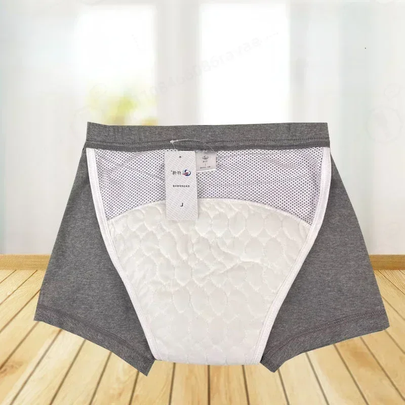 Breathable Elderly Diapers Urinary Incontinence Bedridden Patient Care Pants Leak Proof Underwear Men's Washable Pure Cotton