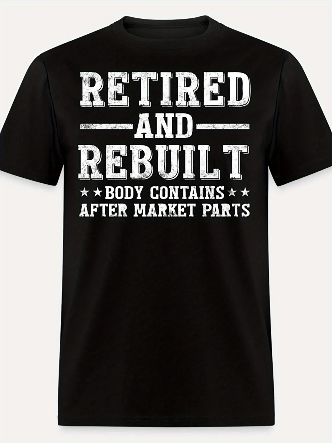 

1903 Funny Men's Short Sleeve Graphic T-shirt Collection - Black - Retired Rebuilt Hip Knee Replacement Parts