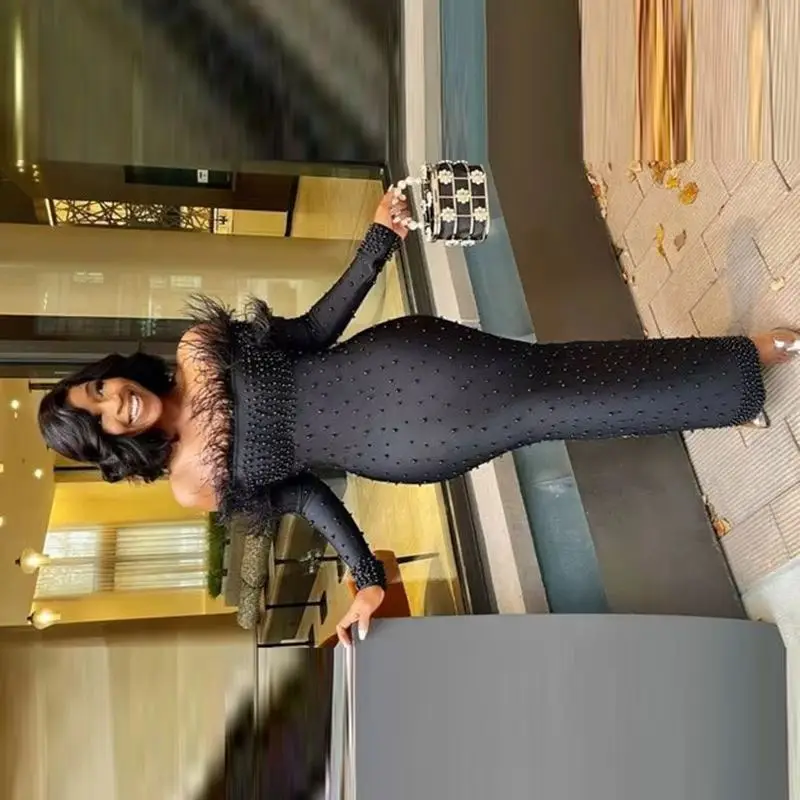 Pena fora do ombro vestidos de noite arábia saudita cetim formal vestido de festa pérolas frisado mangas compridas bainha vestidos de baile 2025