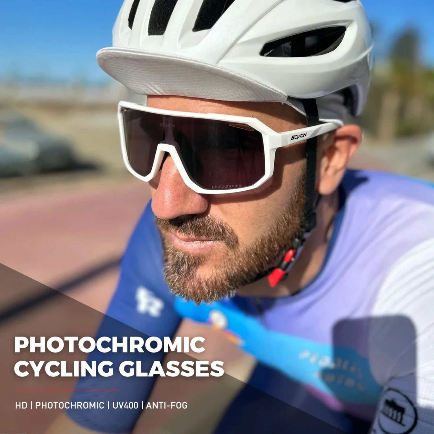 Photochromi Cycling Sunglasses Outdoor Cycling Road Mountain Bike Glasses Men and Women Casual Hiking Windproof Glasses Sutro