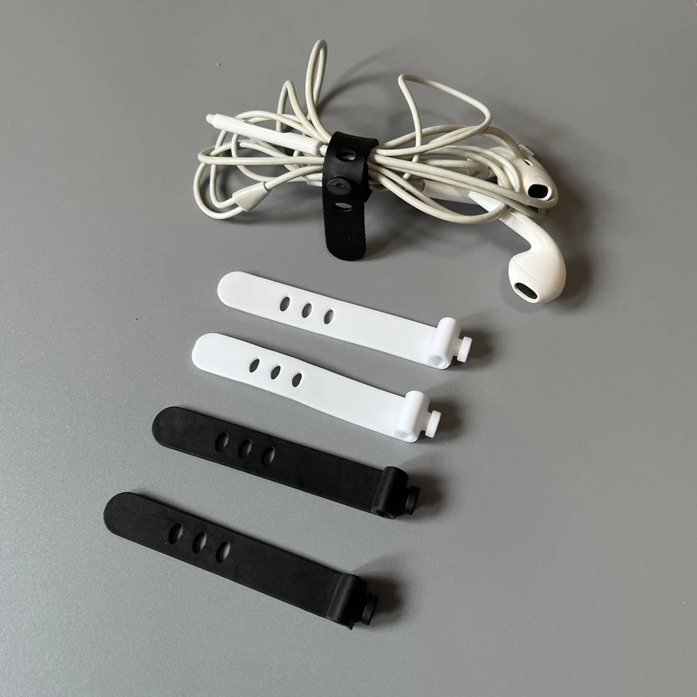 50pcs Cable Organizer Ties Clip Charger Cord Management Silicone Wire Manager Mouse Earphone Holder Data Line Winder Straps