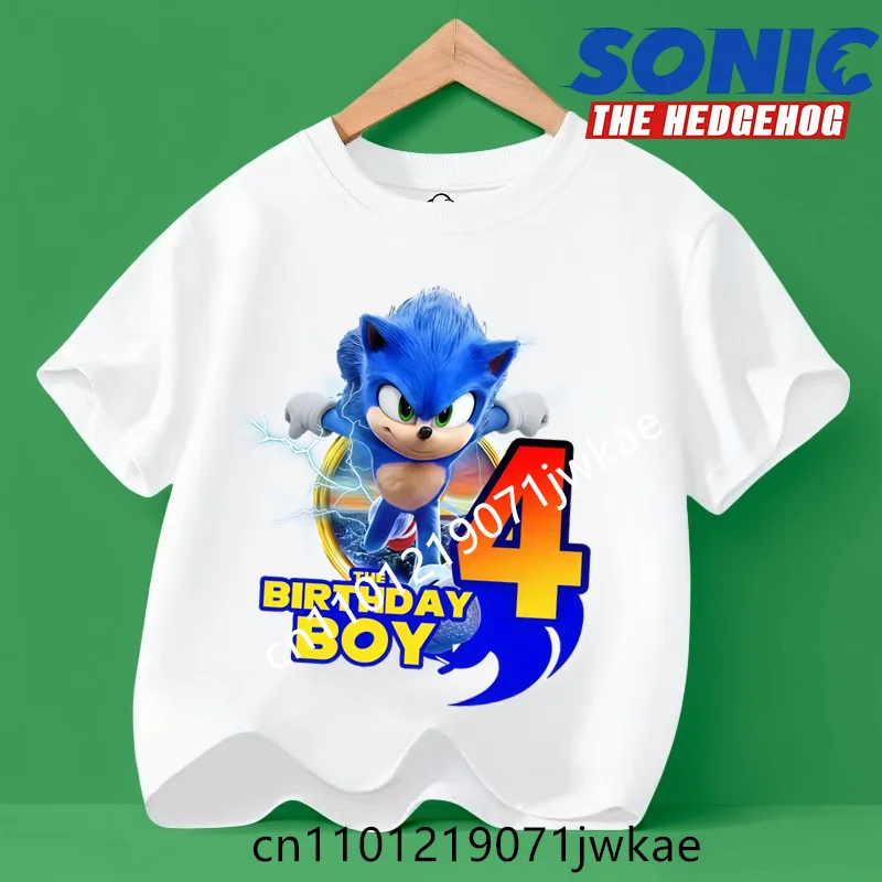 

Summer Kids Clothes Cute Cartoon Birthday Figure T Shirts New Sonic T-shirts for Children Baby Boys Casual Short Sleeves Tops