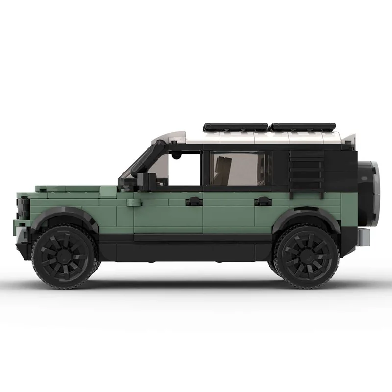 MOC Defender 110 SUV اللبنات سرعة سلسلة 4x4 نموذج تجميع المركبات على الطرق الوعرة للبالغين #4