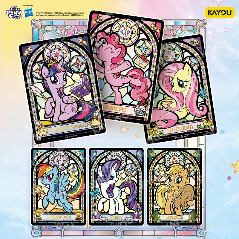 KAYOU بلدي ليتل المهر بطاقة متعة الفيلم حزمة نافذة ملونة تجميد الإطار بطاقة الصداقة إلى الأبد أنيمي تحصيل بطاقة اللعب الهدايا