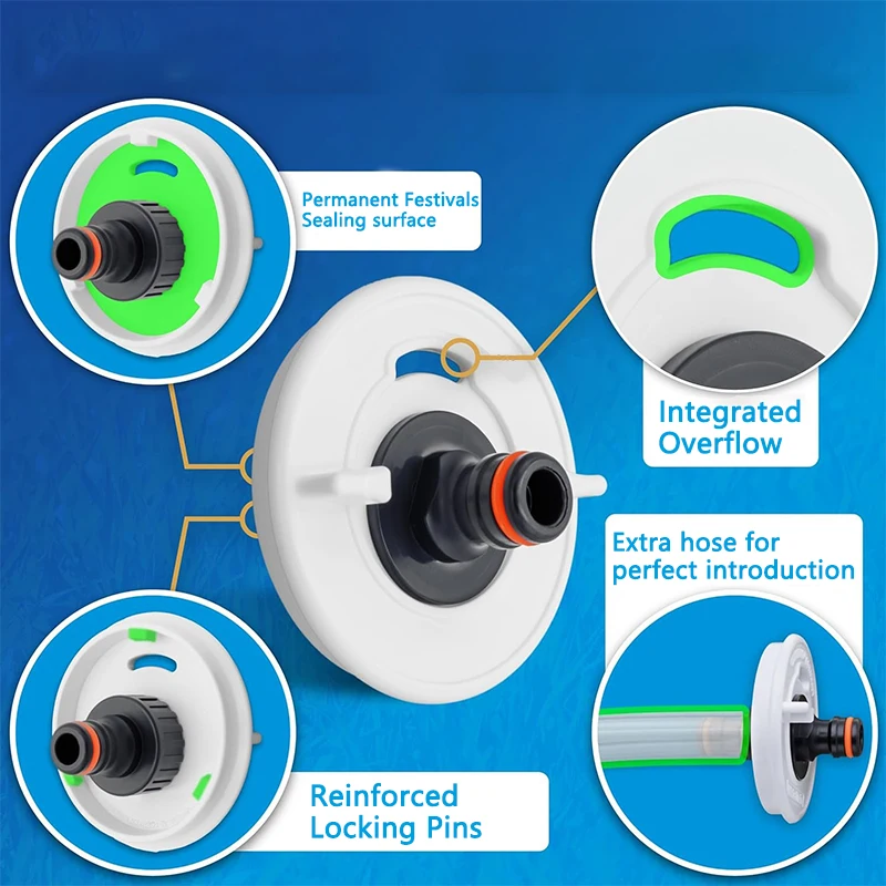 Adaptador de cuello de llenado de tapa de tanque de agua para autocaravana con conector de manguera, tapa de combustible con conector de agua, accesorios para autocaravana y caravana
