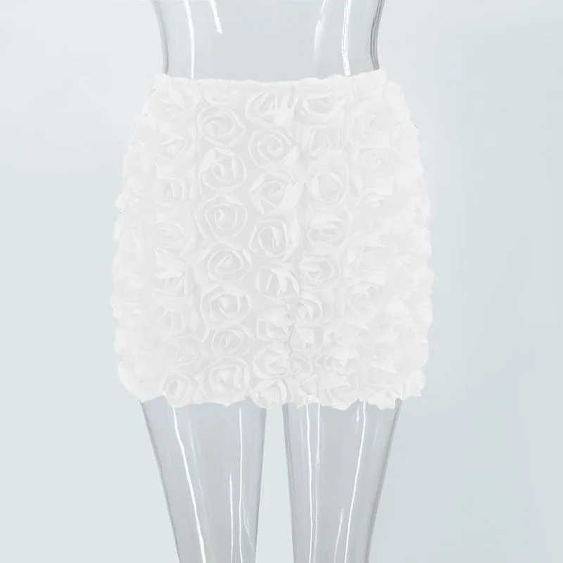 2026 Summer Heavy Industry Three-dimensional Decorative Short Skirt High Waist Temperament Skirt