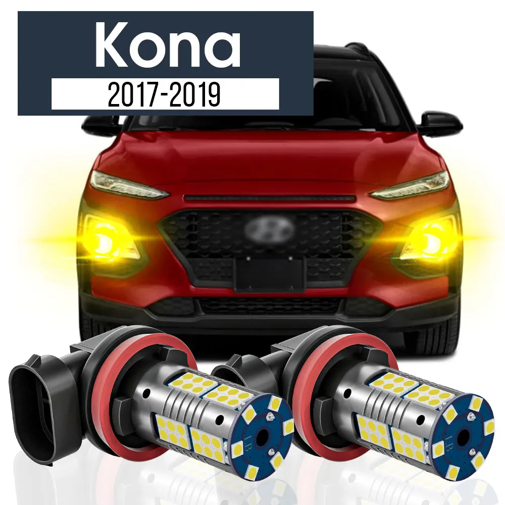 

2pcs LED Fog Light Lamp Blub Canbus Accessories For Hyundai Kona 2017 2018 2019