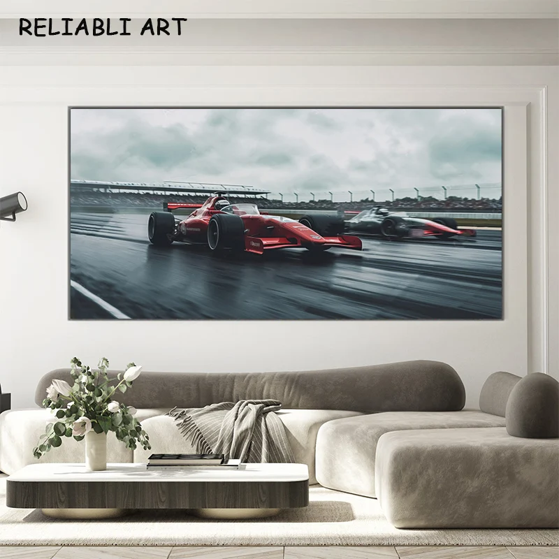 Modern Red Racing Car Poster and Prints Nordic Style Canvas Painting Wall Art Pictures for Living Home Room Decor No Frame