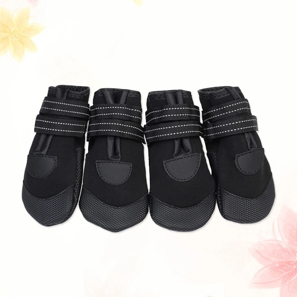 

4Pcs Warm Waterproof Pet Dog Shoes Diving Fabric Non-Slip Reflective Night for Small Big Waterproof Dog Boots