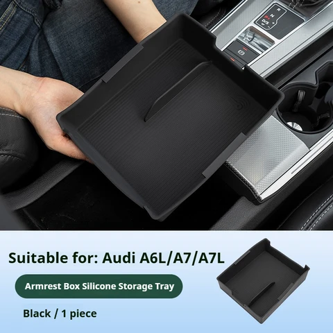 Для Audi A6 A7 ящик для хранения подлокотника 2019-2024 A6 / A7 AUDI C8 силиконовый ящик для хранения автомобильная модификация салон автомобильные аксессуары
