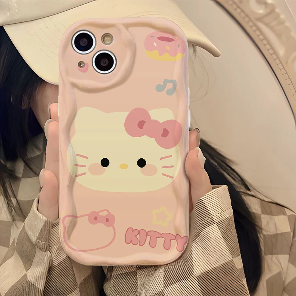 Sanrio Hello Kitty Phone Cases Durable To Fall 15Promax 14Pro iphone13 12 11 X Kawaii Cute Students Gift for Kids Girls