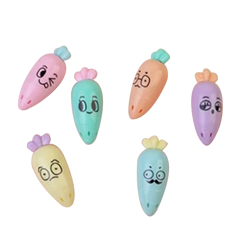 6Pcs Mini Highlighters School Markers Set Kit - Comfortable Grip Multi-Function Highlighter Pens Set