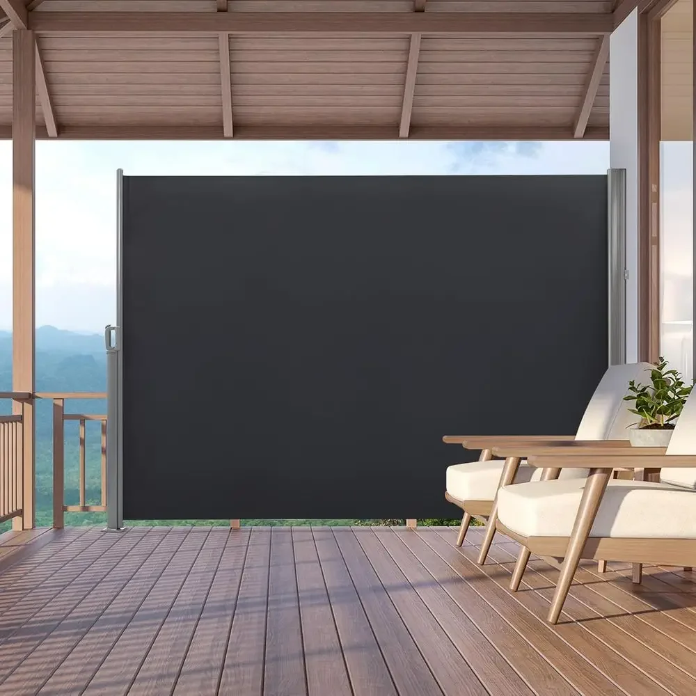 78 x 138 Retractable Side Awning, Waterproof Sunshade for Patio, Garden, and Pools, Grey