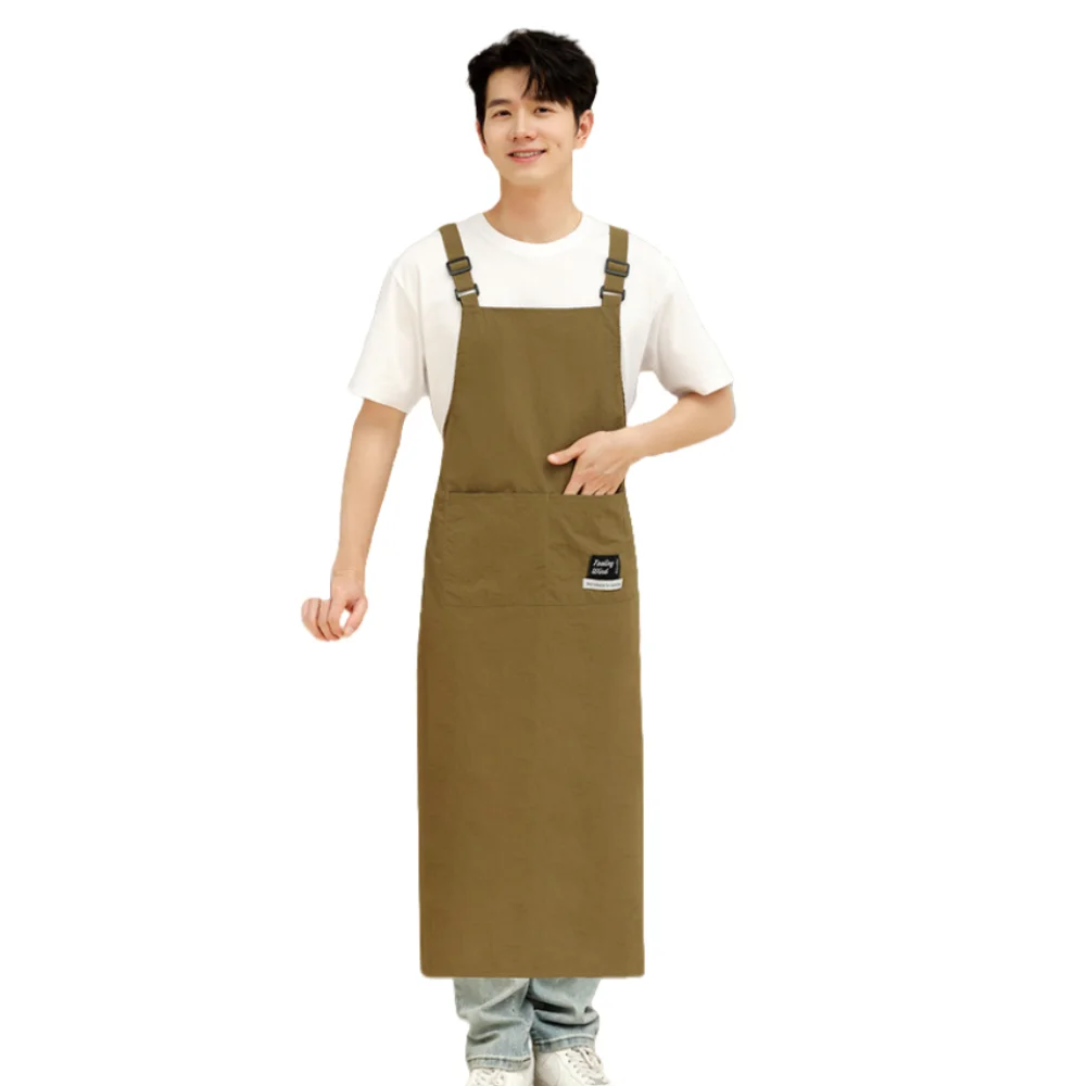 Фартук для приготовления пищи из материала Taslon, водонепроницаемый фартук с регулируемым ремнем, противообрастающий, удлиненная рабочая одежда для общественного питания для взрослых Фартук для приготовления пищи из материала Taslon, водонепроницаемый фартук с регулируемым ремнем, противообрастающий, удлиненная рабочая одежда для общественного питания для взрослых