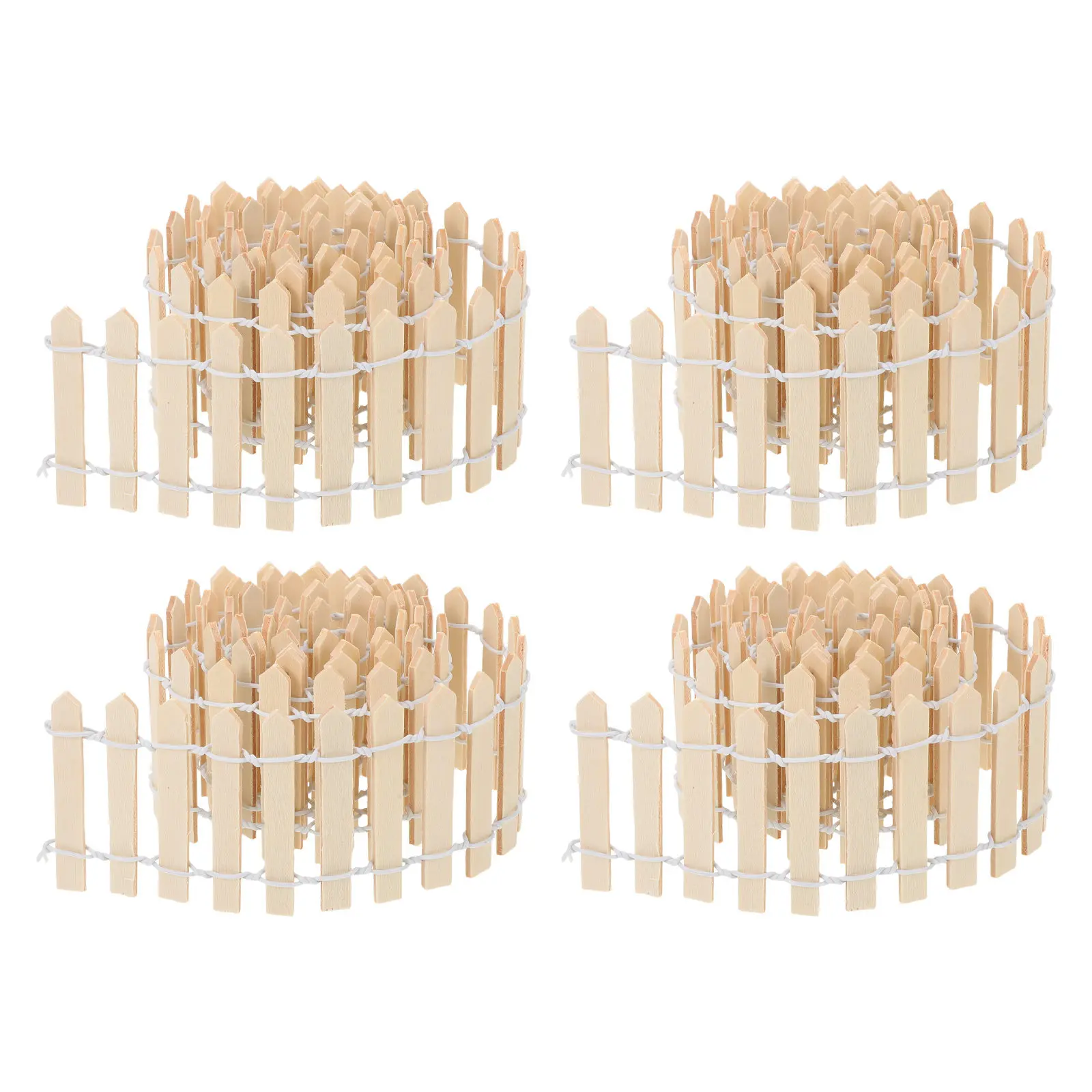 

4Pcs Miniature Fence Micro Landscape Decoration Mini Fairy Garden Accessories Plastic Landscape Edging Fence for Bonsai
