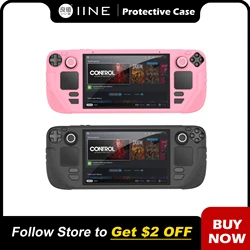 IINE 9-in-1 Protective Case Set For Steamdeck OLED Anti-slip Soft and Flexible Silicone Case Full Protection