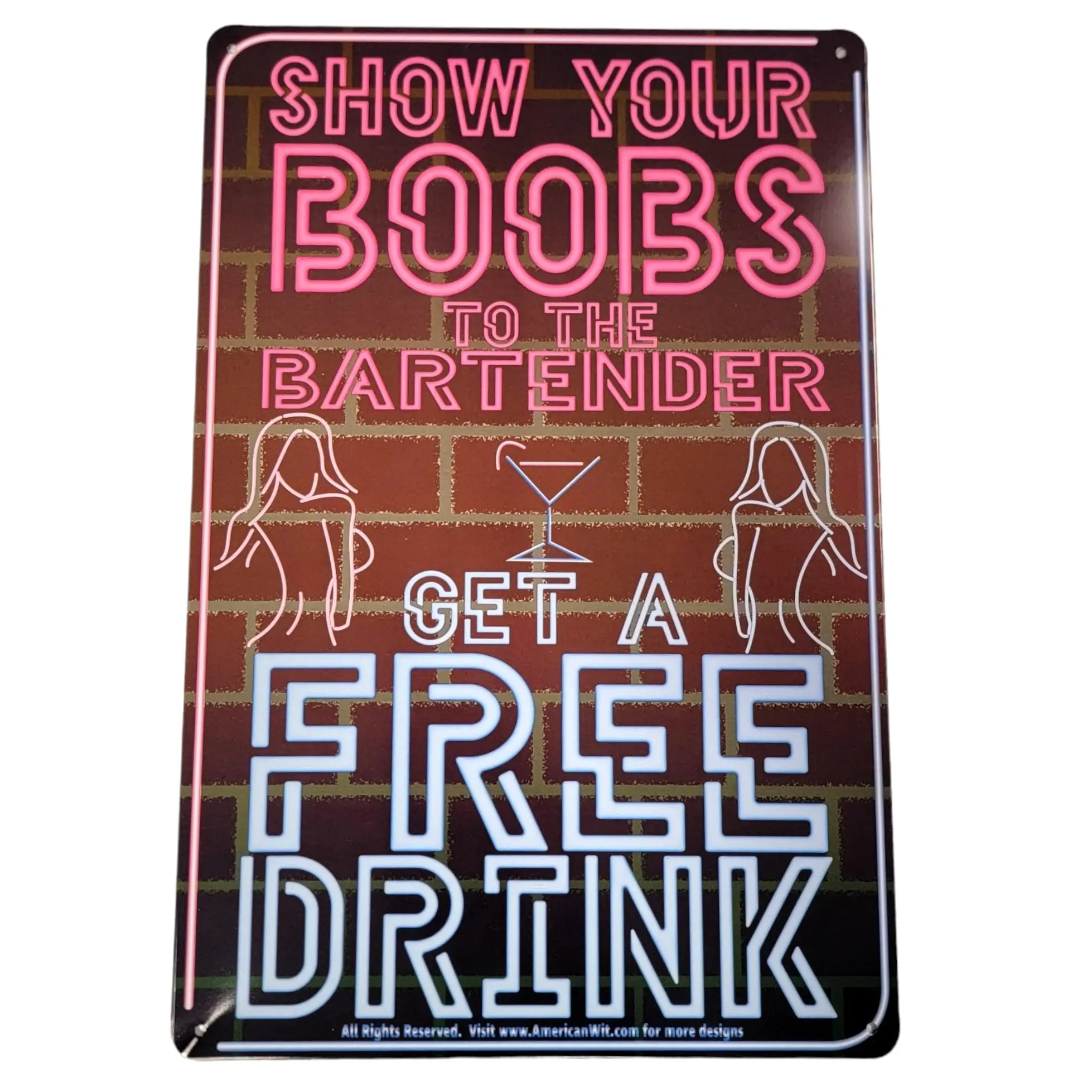 Lustige Barkeeper-Metallblech-Neonlicht-Schilder (;) Wanddekoration für Bars, Restaurants, Clubs, Männerhöhle, Garage, Poollöcher und