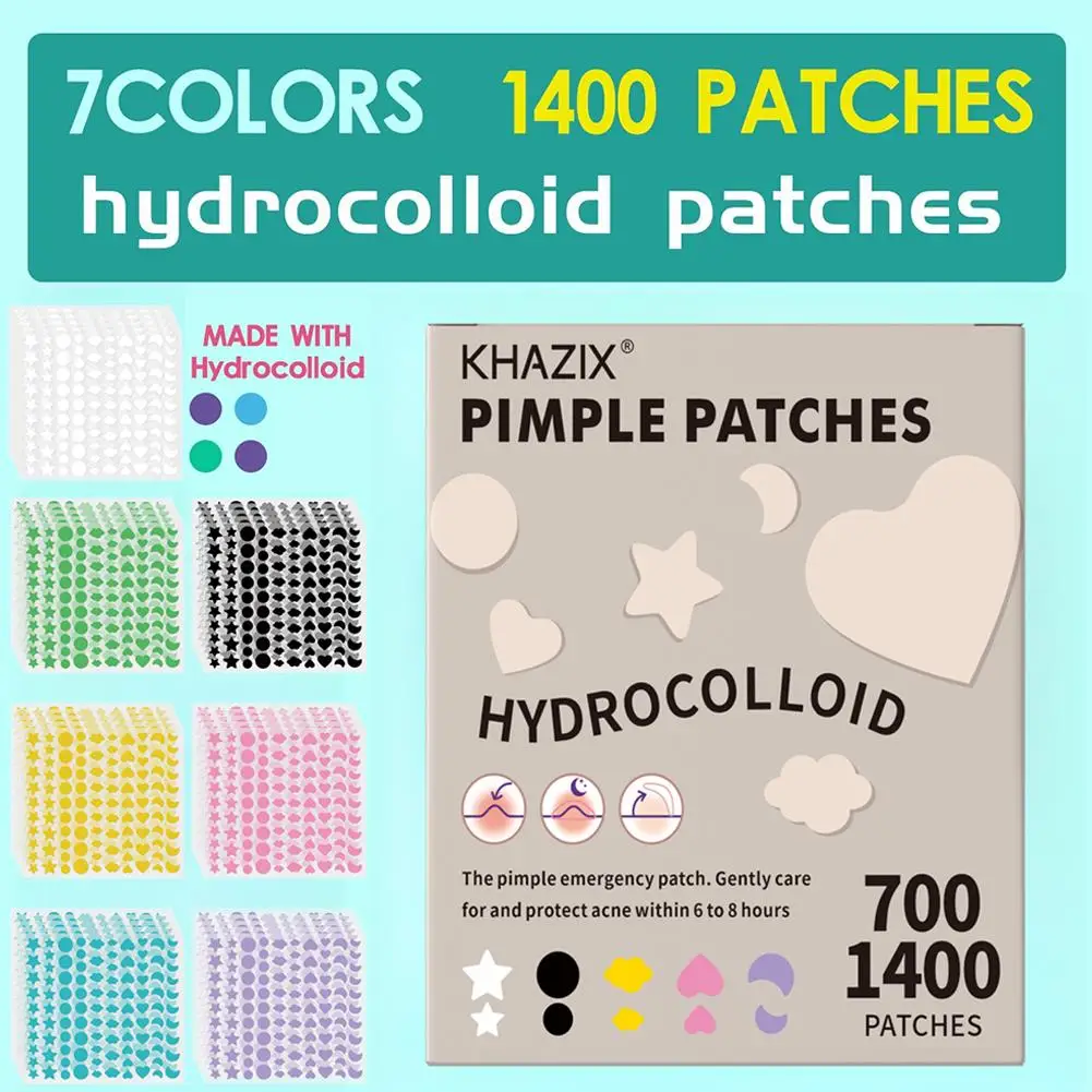 700/1400PCS 하이드로 콜로이드 스타 여드름 패치 블랙 헤드 및 폐쇄성 코메돈 가볍고 비 자극적인 휴대용 미용 도구
