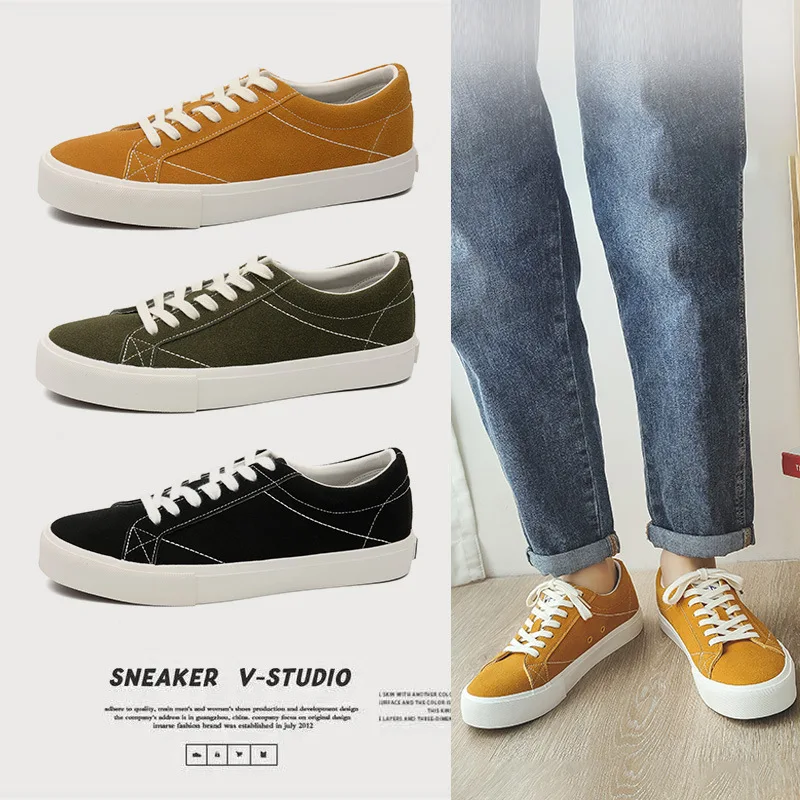 

Men's Canvas Low-top Shoes Couple Korean Style Versatile Casual Solid Color White Shoes Fashion Designer Men's Shoes