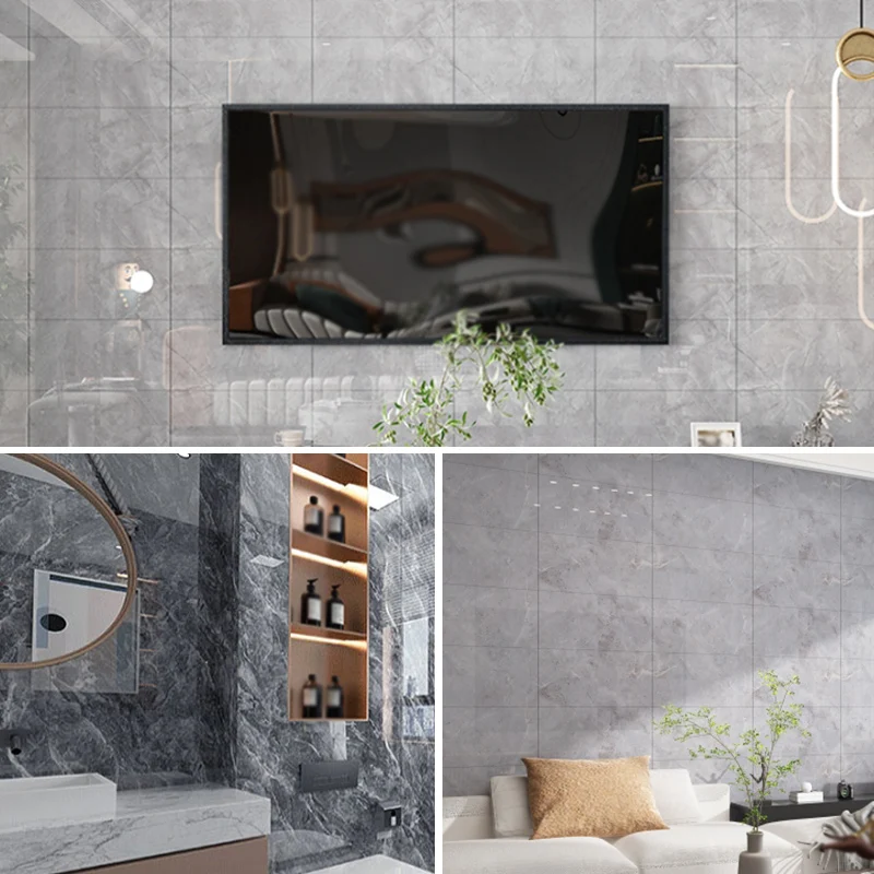 20pcs/Lot PVC Imitation Tile Wood Marble Floor Sticker Self-adhesive Wall Stickers Waterproof Bathroom Decoration Decals 60*30cm