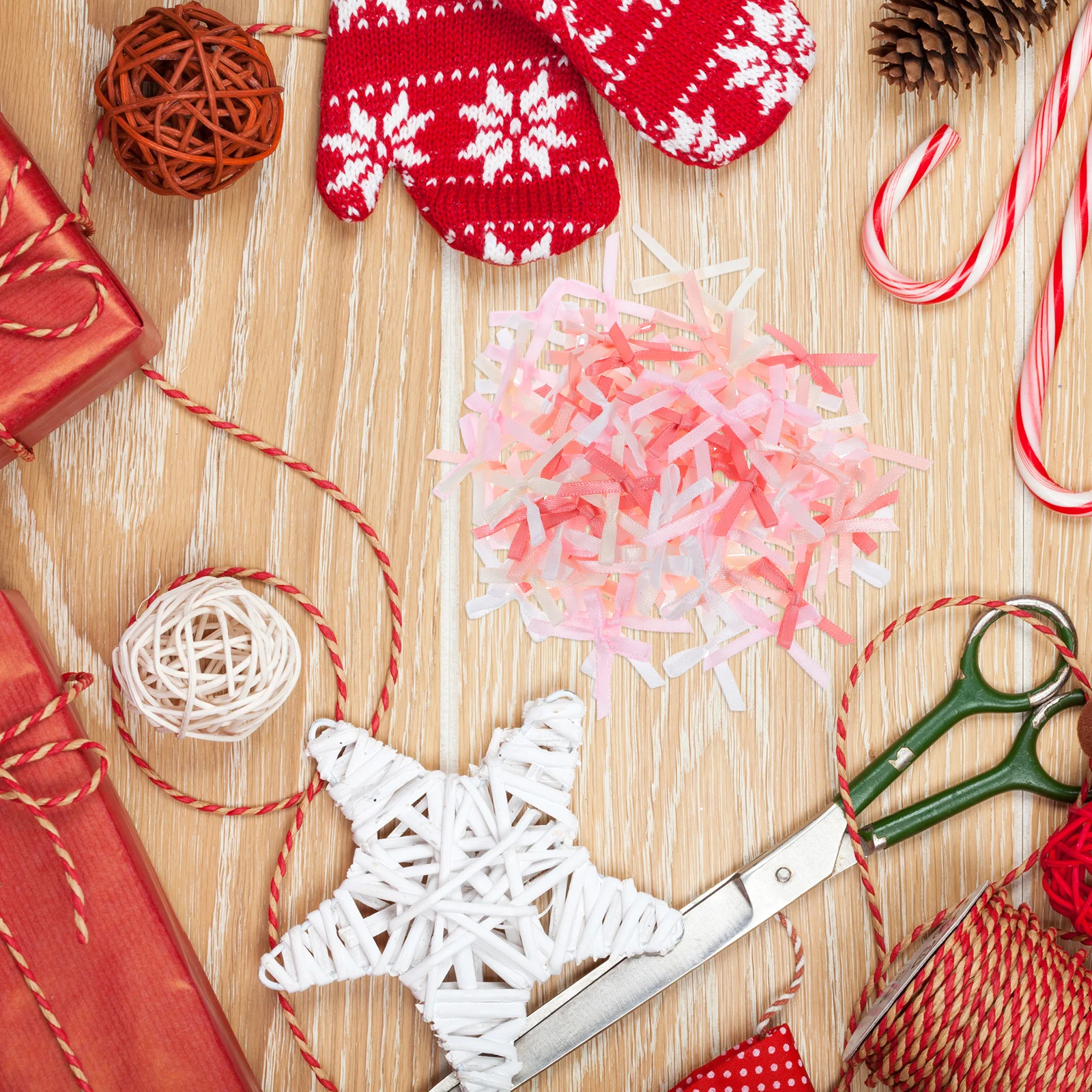 

100Pcs Fabric Bowknot Ribbon Bow Tie Assorted Colors Sizes Sturdy for DIY Crafts Hair Hair Accessories Party Favor Decoration