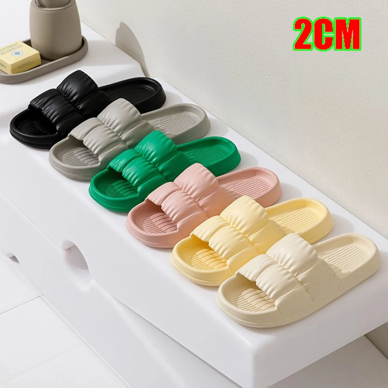 Indoor Home Soft Sole Cloud Slippers Women Summer Beach Thick Platform Female Flip Flops Eva Non Slip Sandals for Bathroom Slide