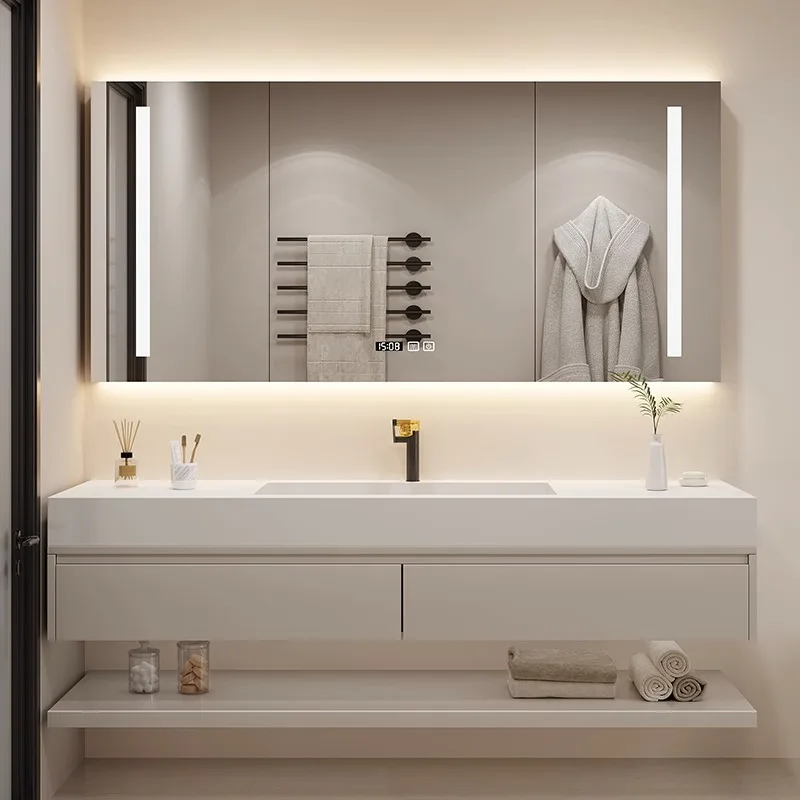 خزانة حمام فاخرة خفيفة، عرض بالوعة، ديكورات موفرة للمساحة، خزانة للعناية بالبشرة، أثاث غرفة المعيشة، أرشيفادوريس