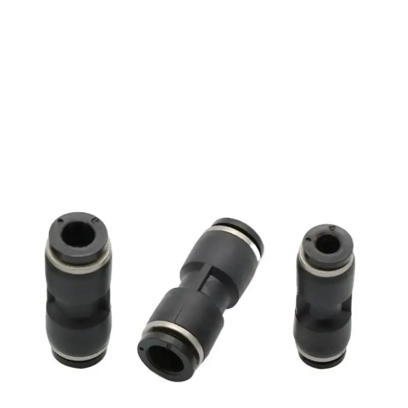 High-quality PU4, PU6, PU8, PU10, PU12, PU16 air tube fittings, pneumatic push-in connectors, plastic straight union push-in fit