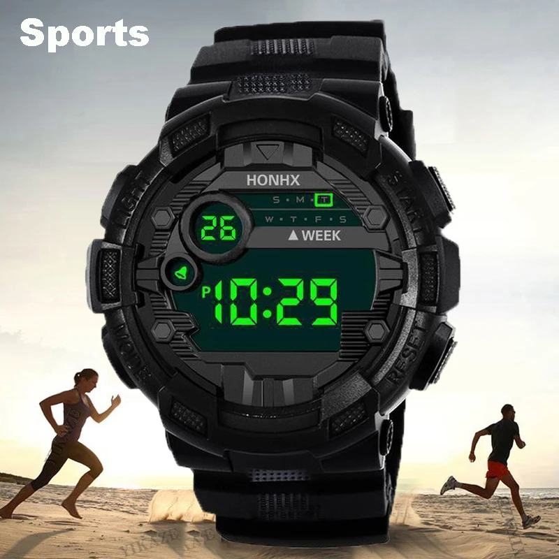 Military Men Watch Men\'s Digital Watches Sports Electronic Wristwatch 50MM Large Dial Clock Waterproof Sport Watch for Boy Child