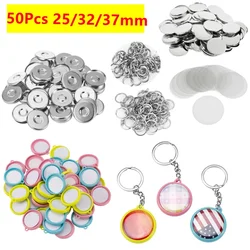 50Pcs/set 25mm/32mm37mm Color Double-sided Key Chain Parts for Badge Machine Double-sided Key Chain Consumables