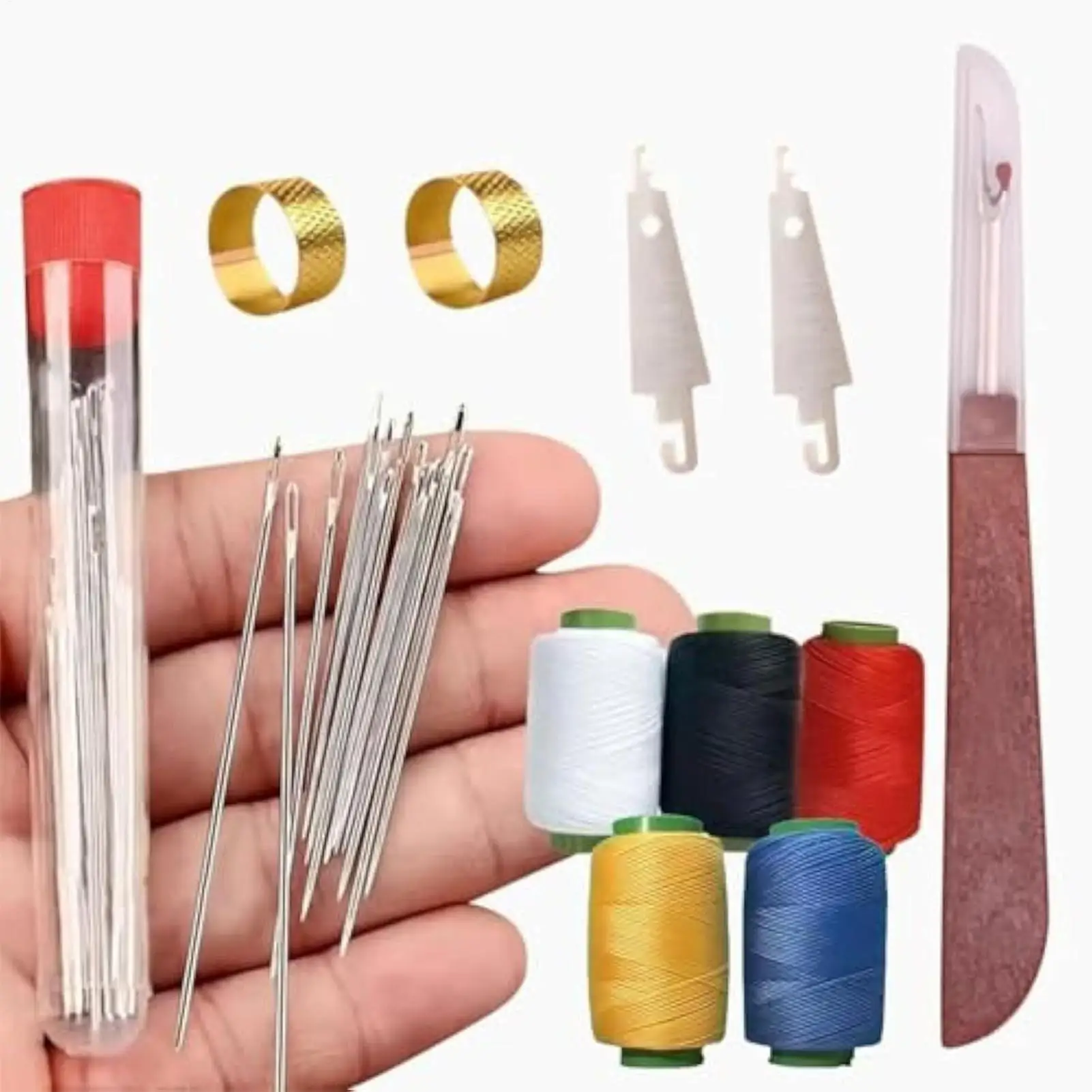 36-teiliges Sticknadel-Set Nähwerkzeug-Set Stahlnadeln mit Faden Kleidungsreparatur Handwerkzeuge DIY Bastelset für die Familie