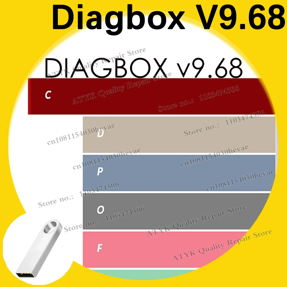 Diagbox 9.68 Software for PP2000 VM Inspection Tools Diagnostics for Cars Diagbox V9.68 Auto Repair Code Reader OBD2 Scanner Car