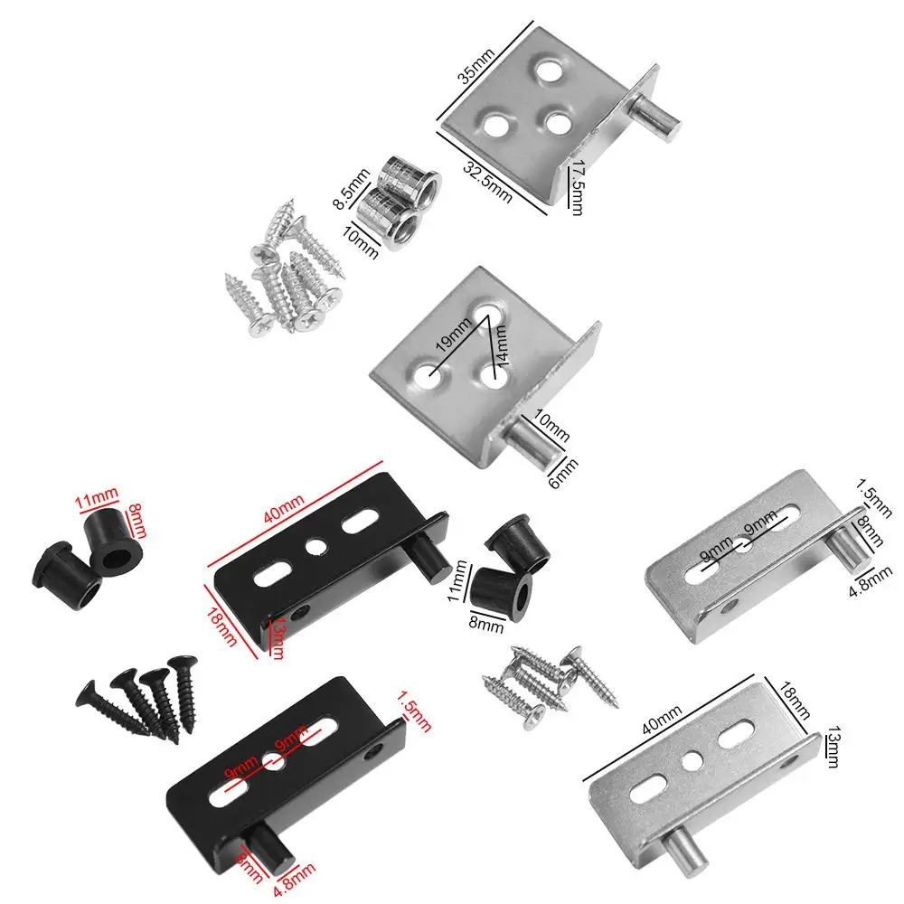 2 قطعة مفصلات محورية متعددة الوظائف من الفولاذ المقاوم للصدأ مع جلبة عمود مخفي أسود/فضي مشابك مفصلية علوية سفلية شديدة التحمل