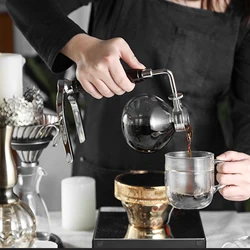 Glass Type Siphon Coffee Maker 3/5 Cups Vacuum Coffeemaker Household Siphon Pot for Bar Kitchen Office Coffee Shop Accessories