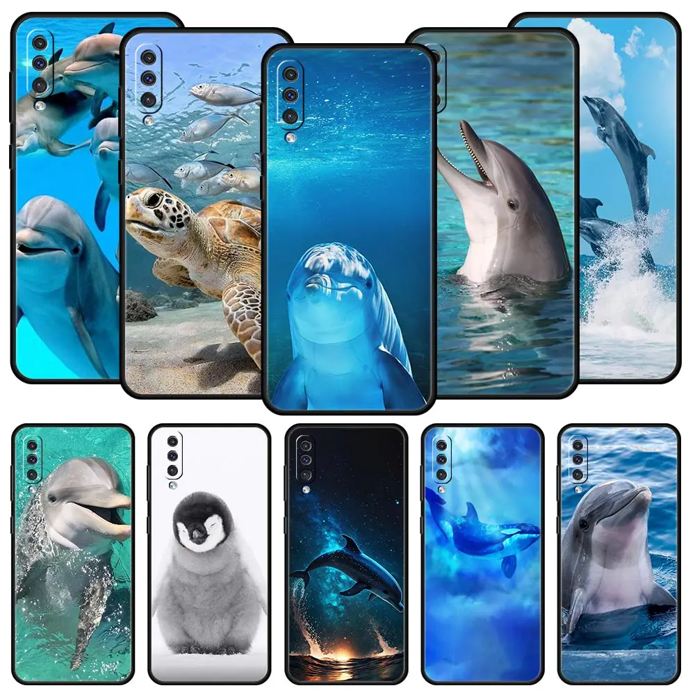 Ocean Animal Dolphin Phone Case for Samsung Galaxy A52 5G A12 A70 A50 A40 A20s A30 A10s A20e A10 A22 A72 A32 A02 A42 A04S Cover