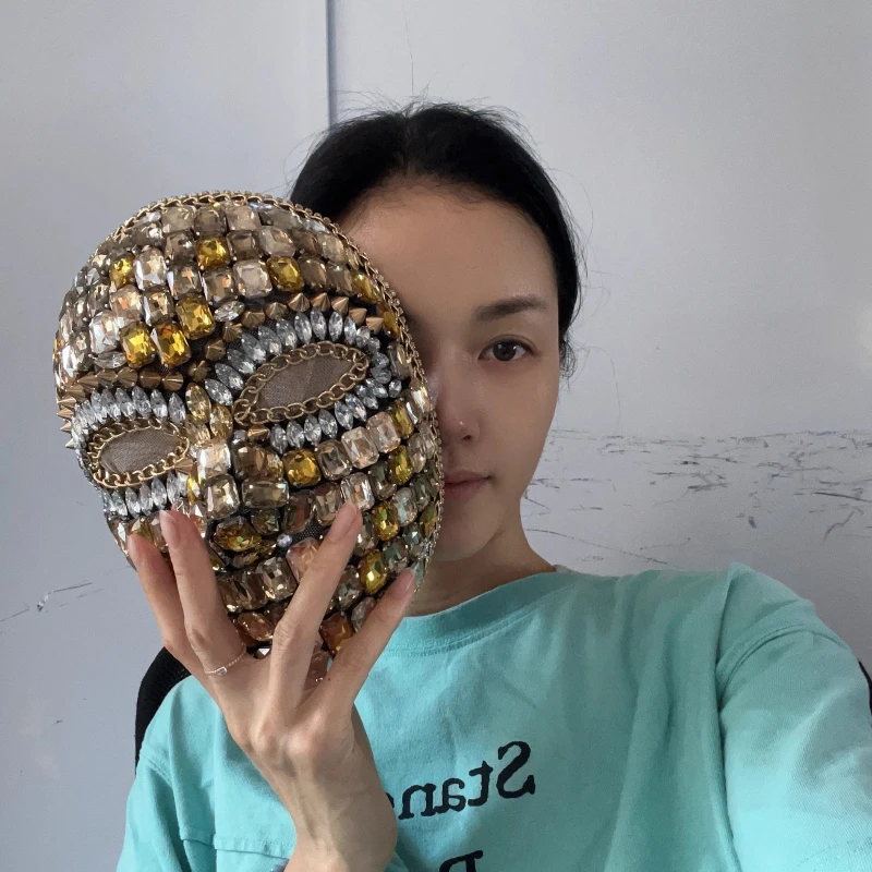 الرجعية الذهبي الماس قناع مهرجان الاحتفال حفلة تنكرية تصوير الفيديو أداء الدعائم تأثيري أغطية الرأس #3