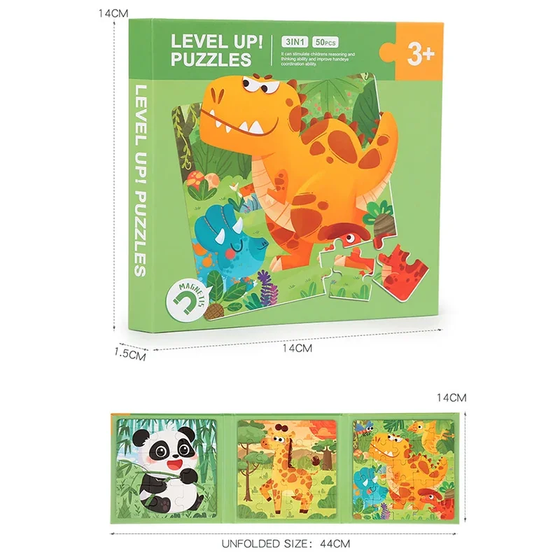 Zabawki Montessori Magnetyczne Puzzle Gry dla Dzieci Aktywne Ciche Zwierzęta z Kreskówek Książeczka Puzzle Edukacyjne Prezenty dla Dzieci w Wczesnym Wieku