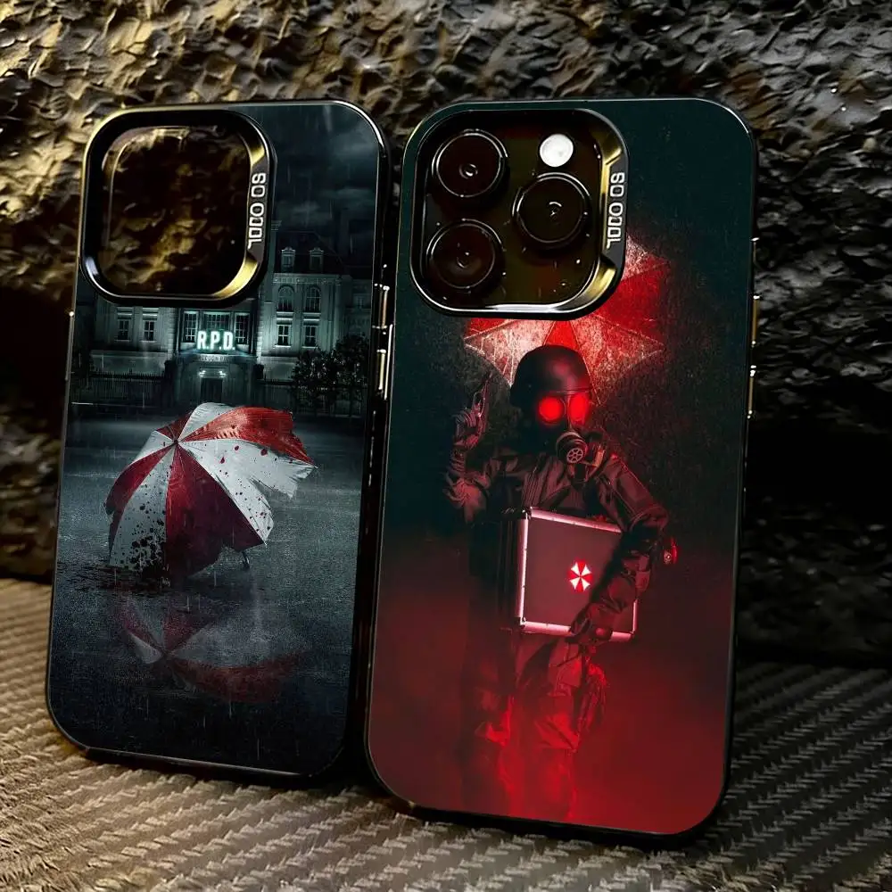 

Resident Evil GAME Phone Case For iPhone 17,16,15,14,13,12,11 Plus,Pro Max,XS,Colored Silver Plated Inside Cover