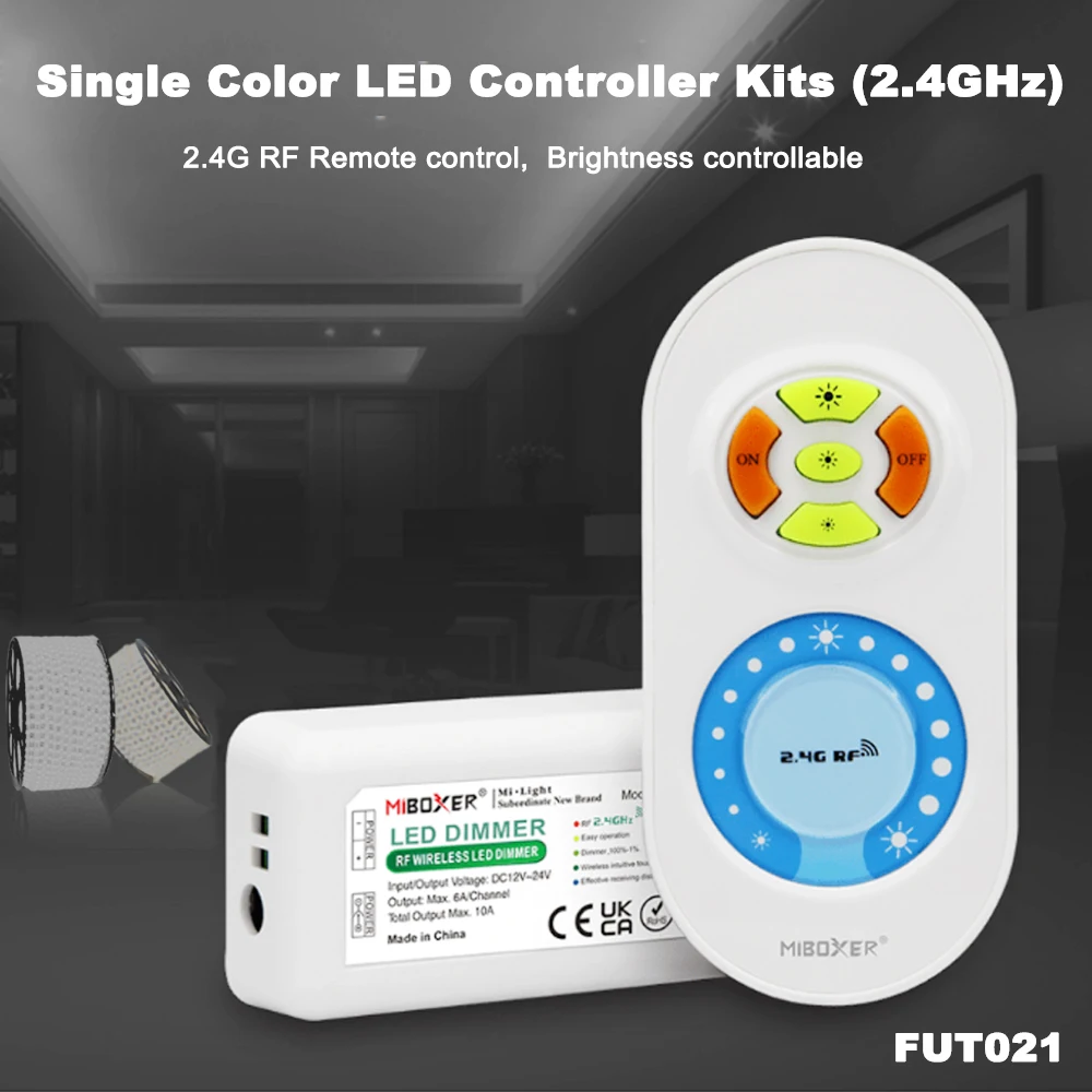 Miboxer FUT021 DC12-24V 2.4GHzRF Single Color Brightness and saturation controllable adjustable Controller Dim for Led Strip/COB