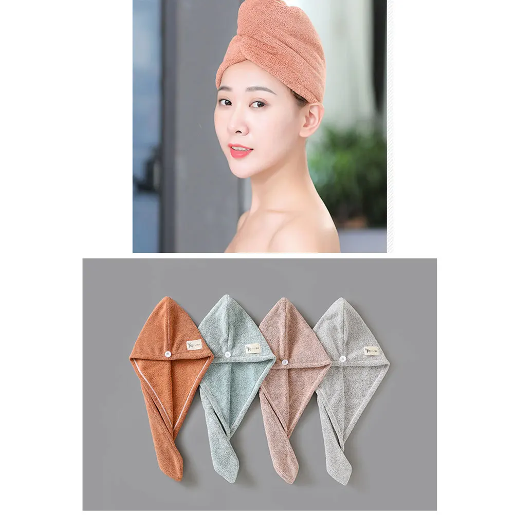 

Environmental Bamboo Charcoal Hair Drying Bath Cap Caramel Thickened Super Absorbent Quick Dry Towel Wrap Fast Dry Hair