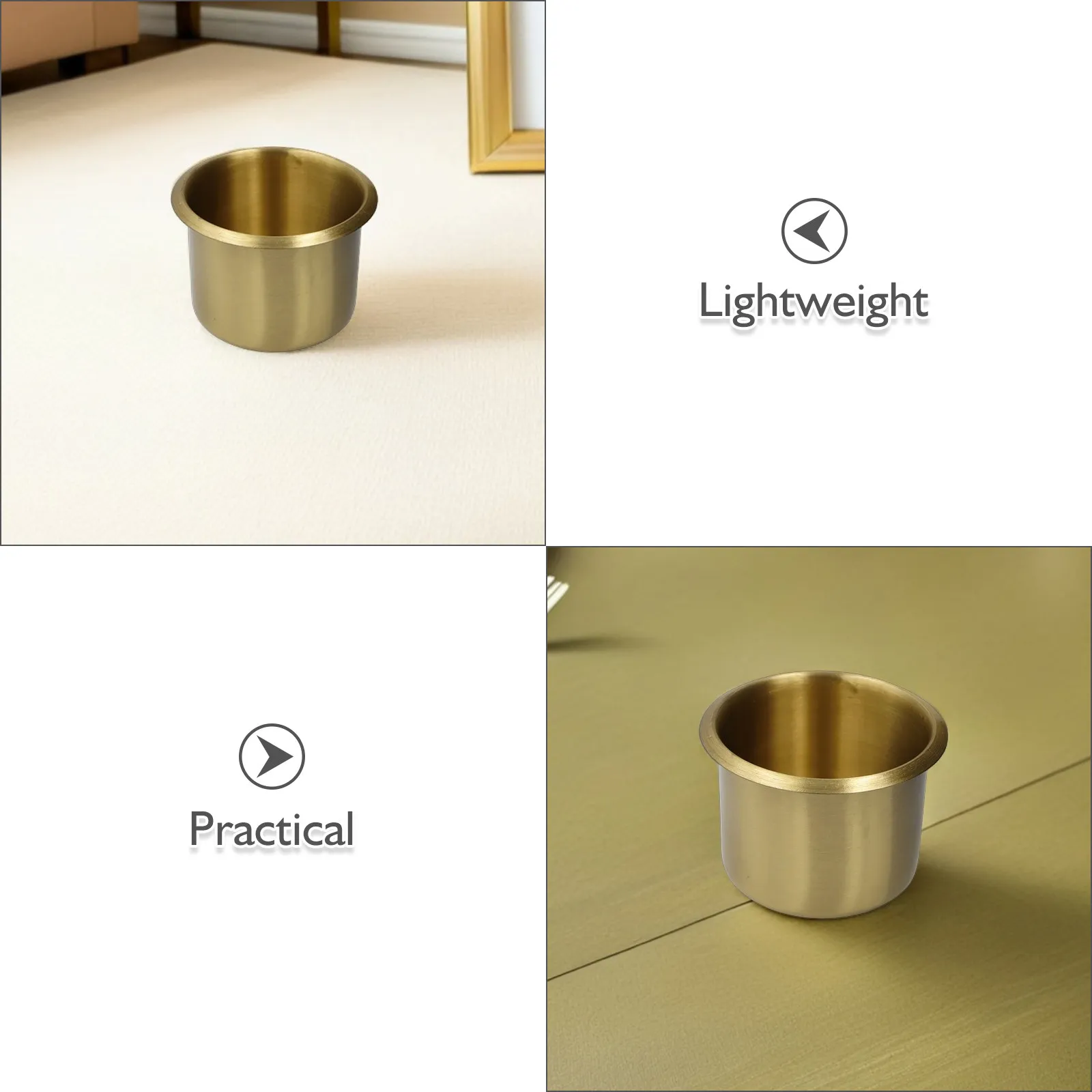 Professional Copper Cup Holder for Car Rv Boat Recessed Drop in Drink Can Holder Corrosion Resistant Cup Holders