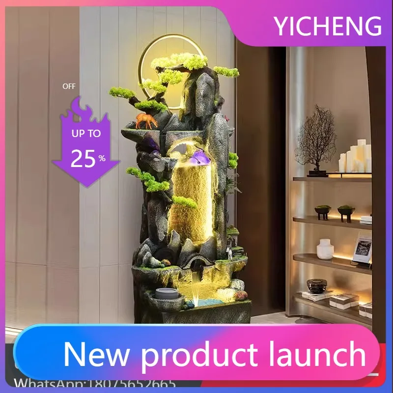 LYY  Fake Mountain Fountain Circulating Water Flow Wealth-Attracting Ornament for Living Room Entrance Floor