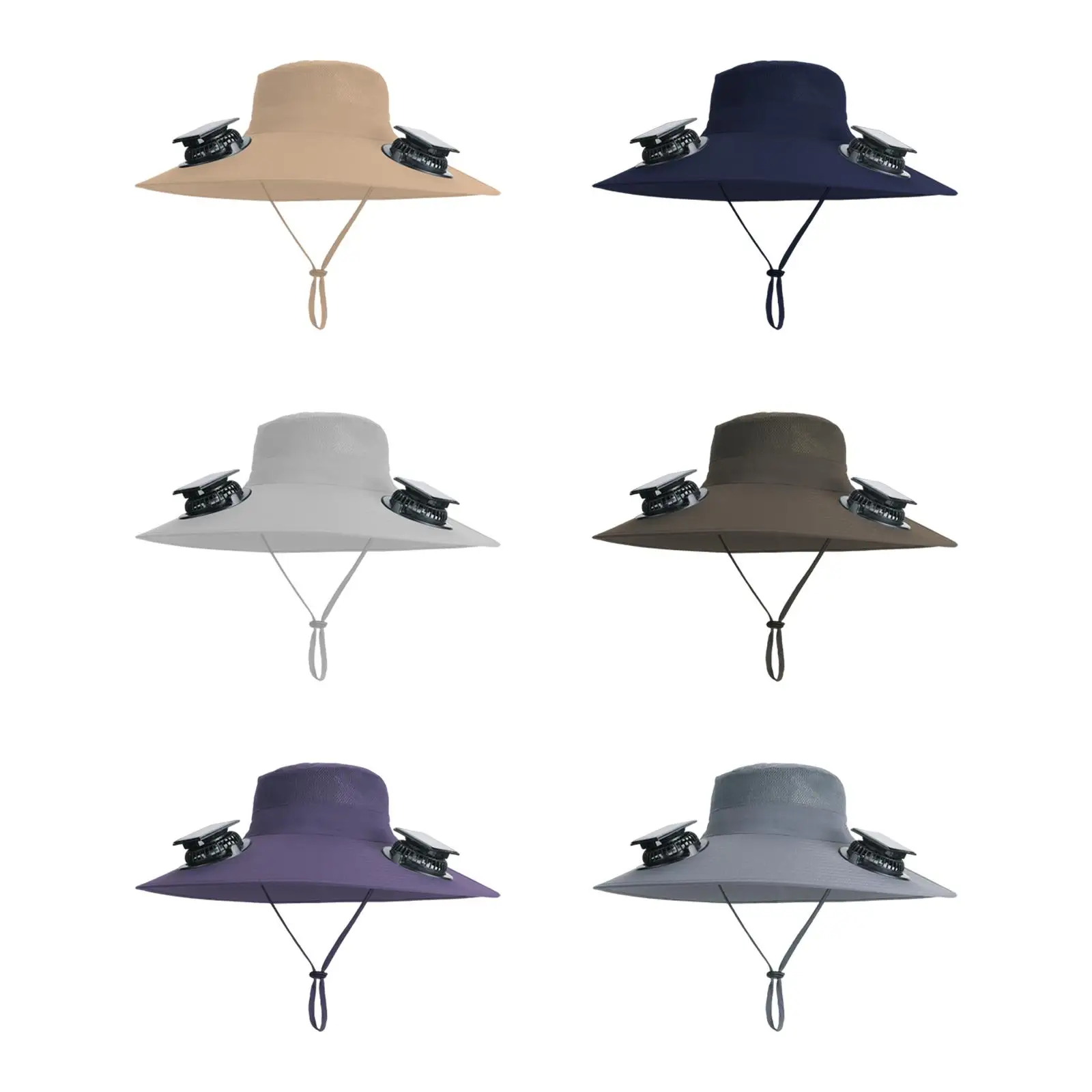 

Solar Fan Hat with Fans Gifts Nylon Multifunctional Fishing Hat Wide Brim for Backpacking Outdoor Cycling Camping Trekking