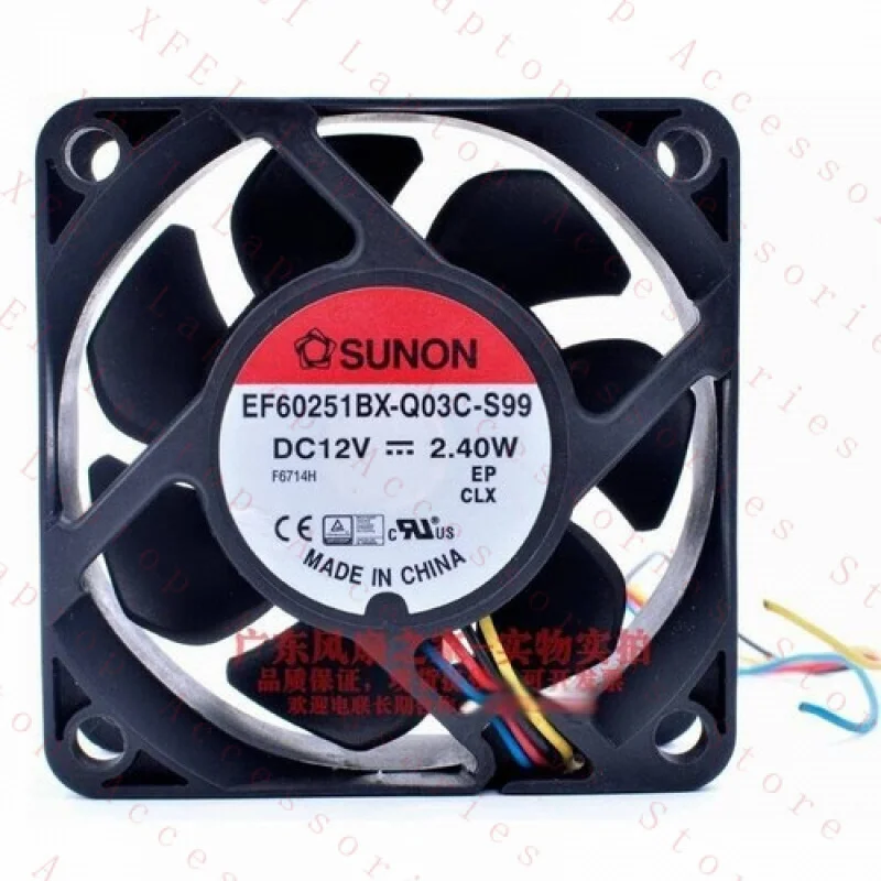 

F EF60251BX-Q03C-S99 60mm 6025 60x60x25mm DC12V 2.40W 4pin CPU cooling fan #A6-3