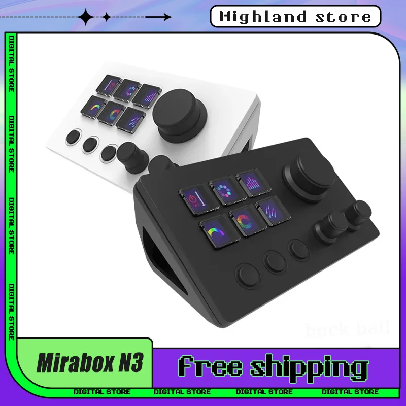 

Mirabox N3 StreamDeck Visual Keyboard 6Keys Living Content Creation LCD Button Macro Studio Controller Stream Deck For Win/MacOS