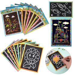 10pcs Children Scratch Painting Toys Art DIY Handmade Cute Cartoon Pattern Brilliant Colors Drawing Toys Kids Birthday Gift TMZ