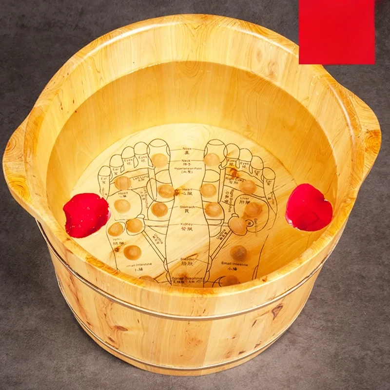 High temperature resistant cedar wood foot foam bucket water-free foot bath bucket small foot wash basin wooden basin solid wood